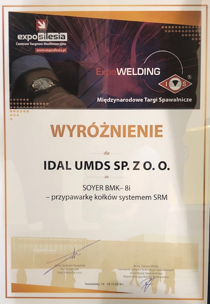 Przypawarka do kołków BMK-8i z wyróżnieniem na targach Expo Welding 2018